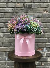 Цветочная композиция из Гипсофила и Розы в шляпной коробке #REPLACE_PRED# Объячево