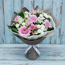 Букет цветов из:  Герберы, Альстромерии и Хризантемы в Объячево