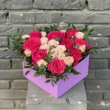 Цветочная композиция из Розы в коробке в Объячево