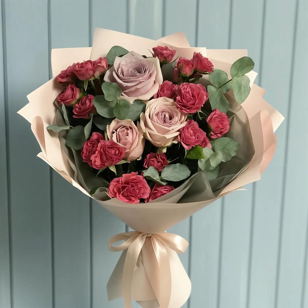 Букет цветов из: Гвоздики и Розы в Объячево
