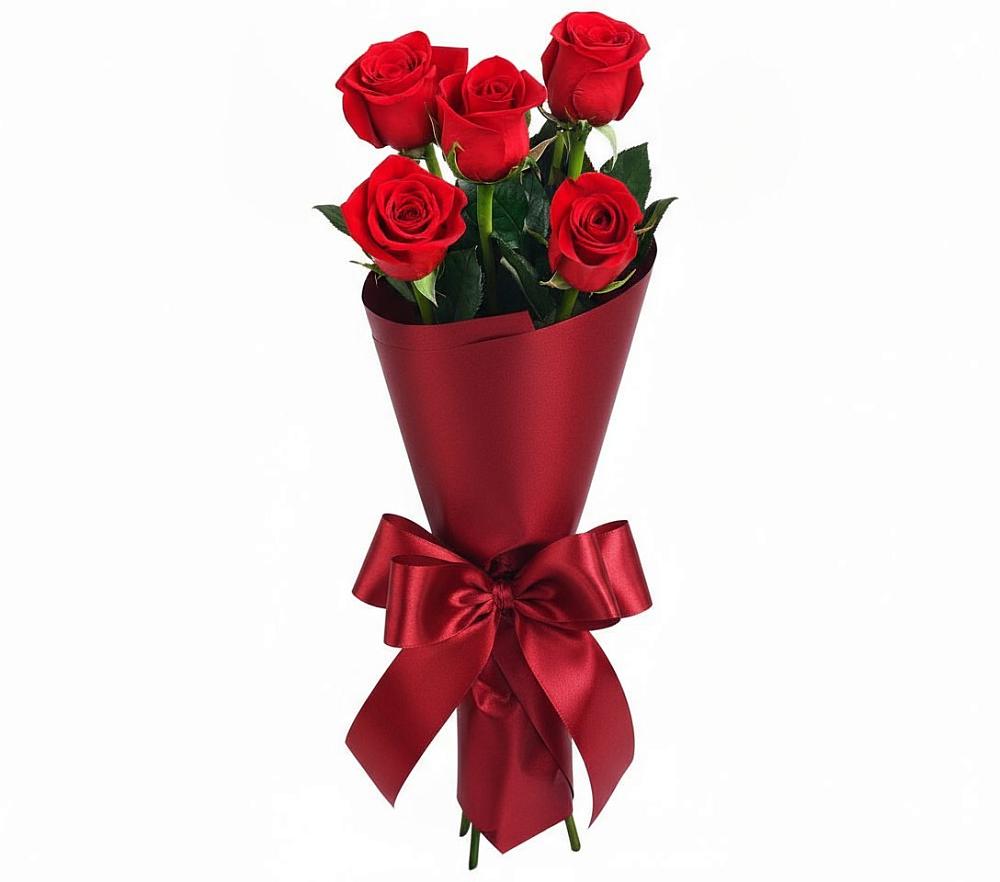 Букет 5 Красных роз Эдлесс Лав в Объячево