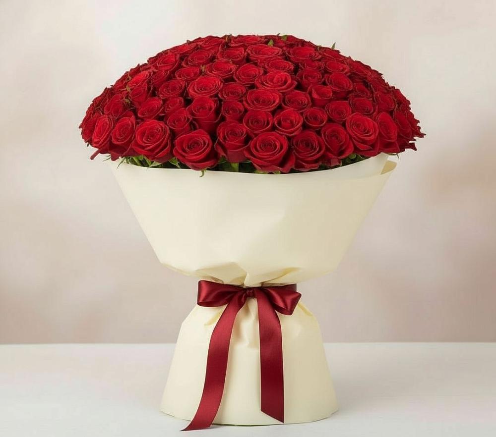 Букет 101 Красная роза Милано в Объячево