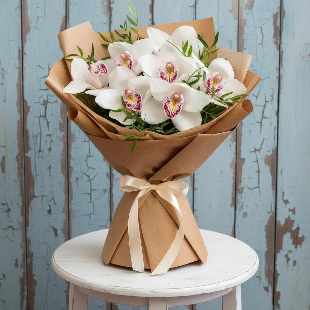 Букет цветов из: Орхидеи и Розы в Объячево