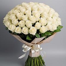 Букет 101 беля роза Белоснежка в Объячево