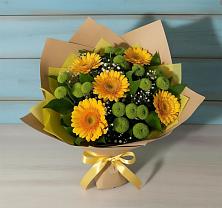 Букет цветов из:  Герберы и Хризантемы в Объячево
