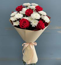 Букет цветов из:  Розы и Хризантемы в Объячево