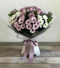 Букет цветов из:  Хризантемы и Розы в Объячево