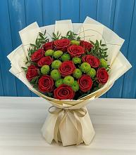 Букет цветов из:  Розы и Хризантемы в Объячево